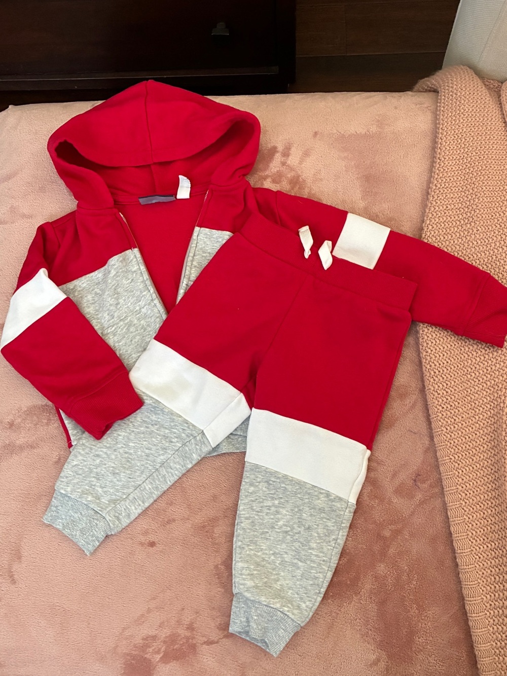 The Children's Place Red Hooded Sweatshirt and Pants set